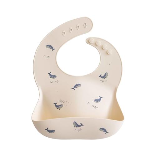 mushie Silicone Baby Bib | (Whales)
