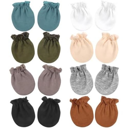 BQUBO Newborn Infant Toddler Mittens No Scratch Cotton Elastic Wrist Gloves Hypoallergenic