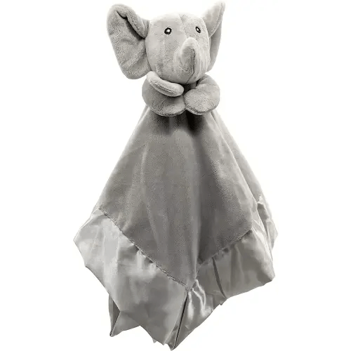 Yikes Twins Elephant Lovey Blanket for Baby | Large 20" x 20" Baby Lovey for Girls or Boys | Cute Elephant Security Blanket for Babies and Toddlers