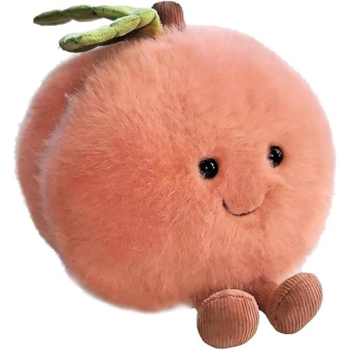 Peach Plush Toy, 4.7" Funny Fruit Plushies, Soft Food Stuffed Animals Kawaii Birthday Gifts for Teen Boys