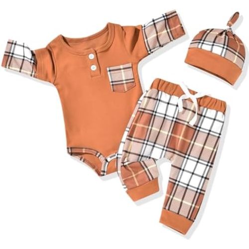 Aalizzwell Newborn Infant Baby Boys Fall Winter Outfit