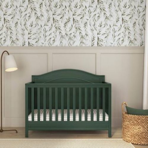 DaVinci Charlie 4-in-1 Convertible Crib - Forest Green: Adjustable Height, Converts to Toddler & Full-Sized Bed