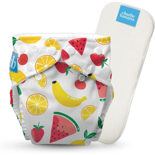 Charlie Banana Reusable Cloth Diapers, One Size, 1 Pack, Banana Fiesta
