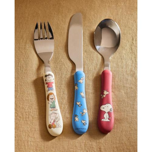 CHILDREN'S FLATWARE SET WITH PASTEL COLORED HANDLE (SET OF 3)