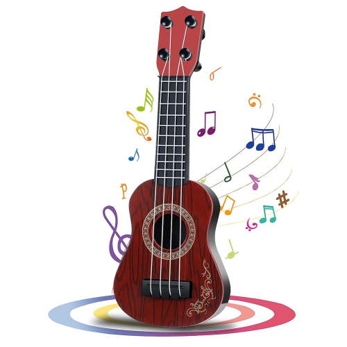 Fixdono Kids Toy Ukulele Guitar for Toddler, 4 Strings Musical Instruments Educational Toys, 10"