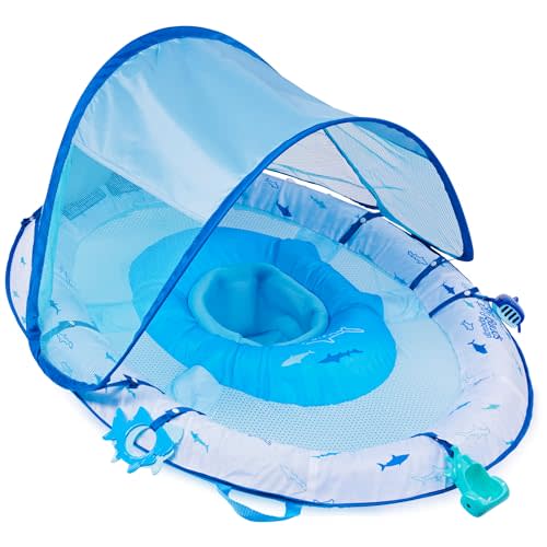 Swimways Ultra Baby Spring Float, Premium Inflatable Baby Pool Float with Sun Canopy, Fast Inflation & Carry Bag (9-24 Months), Mermaid Toys for Kids