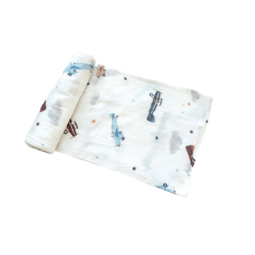 Muslin Swaddle Blanket - Vintage Airplane
