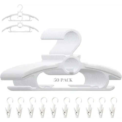 Baby Nursery Closet Hangers, Non-Slip and Extendable Laundry Infant Pant Hanger for Newborn Clothes 50pcs hangers11-14'' Adjustable Children Coat Hanger for Girl Boy Toddler Kids Child