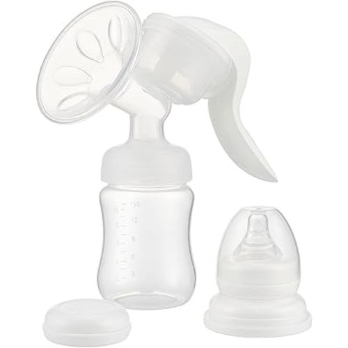 Manual Breast Pump – Soft Silicone, BPA-Free, Quiet & Easy to Use | Includes Bottle & Nipple | Breastfeeding Essentials Gift Set