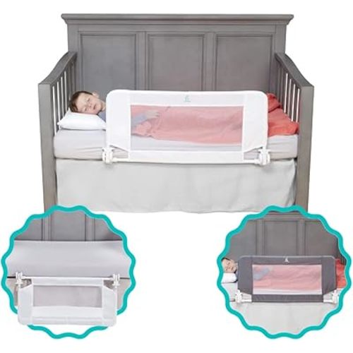 hiccapop Convertible Crib Bed Rail for Toddlers, Crib Rail Guard, Toddler Bed Rail for Crib, Baby Bed Rail Guard with Reinforced Anchor Safety