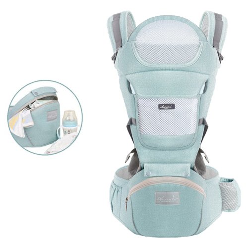 Baby Carrier 4-in-1 Convertible Ergonomic Baby Carrier with Kangaroo Bag, Breathable Front Facing Baby Carrier Infant backpack Pouch Wrap Baby Sling for Newborns, Green