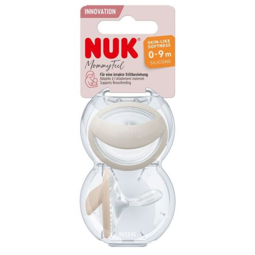 Nuk Mommy Feel Orthodontic Silicone Soother 0-9 Months 2 Pack - Sandstone