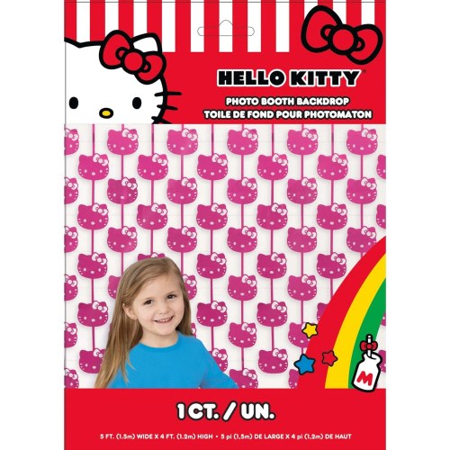 Hello Kitty and Friends Diecut Faces Pink Foil Fringe Photo Backdrop