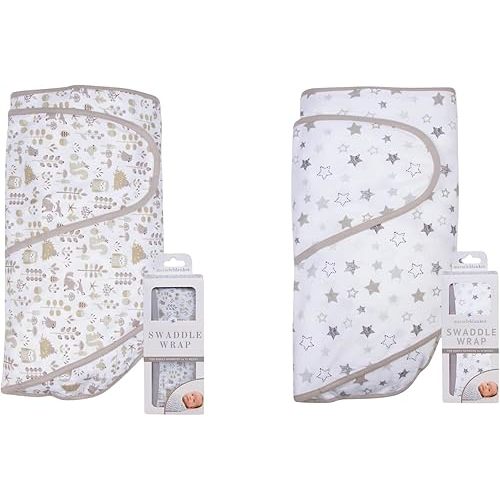 Miracle Blanket Swaddle Wrap - Newborn Essential Baby Blanket - Soft Sleep Sack Ideal for Newborns and Infants (Foxes and Gray Stars)