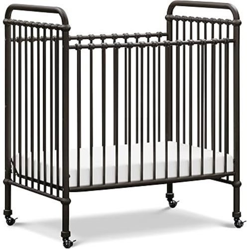 NAMESAKE Abigail 3-in-1 Convertible Mini Metal Crib in Vintage Iron, Greenguard Gold Certified