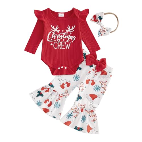 LAGKIYOJ 4th Of July Newborn Girl Outfits American Babe Short Sleeve Onesie Bell Bottoms Set Memorial Day Outfit Baby Girl