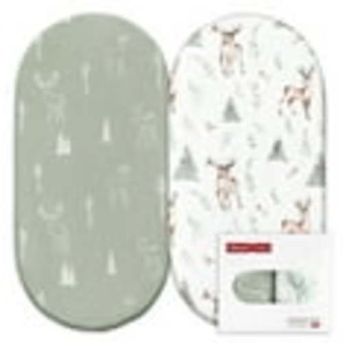 Gllquen Baby Bassinet Breathable Cozy Sheets Set 2-Pack for Newbron Boy Girls 32"X16", Reindeer