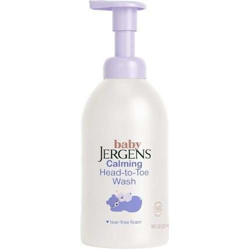 Jergens Baby Calming Head to Toe Foaming Wash, Baby Shampoo and Body Wash, Shampoo Tear Free, Kids Foaming Body Wash, 18 Fl Oz