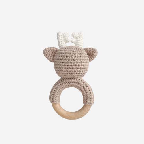 Cotton Crochet Rattle Teether, Deer