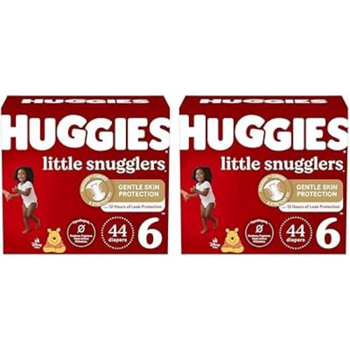 Baby Diapers Size 6 (35+ lbs), 44ct, Huggies Little Snugglers (Pack of 2)