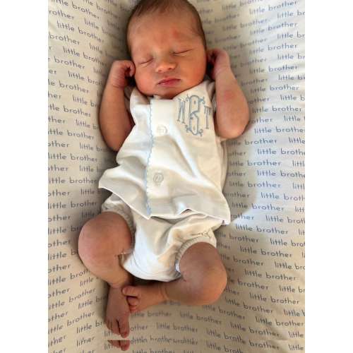Baby boy coming home outfit, baby boy monogrammed bloomer set, newborn coming home outfit, boys summer outfit, pima cotton, sk creations