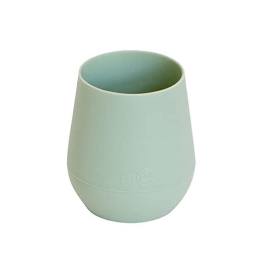 ezpz Tiny Cup (Sage) - 100% Silicone Training Cup for Infants - 4 months + - Designed by a Pediatric Feeding Specialist - Baby-led Weaning Essentials & Baby Gifts