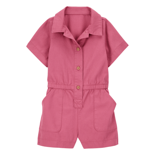 Toddler Twill Button-Down Romper - Pink - OshKosh | Carter's