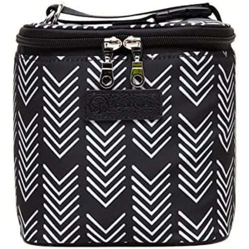 Sarah Wells Cold Gold Breastmilk Cooler with Ice Pack - Black & white