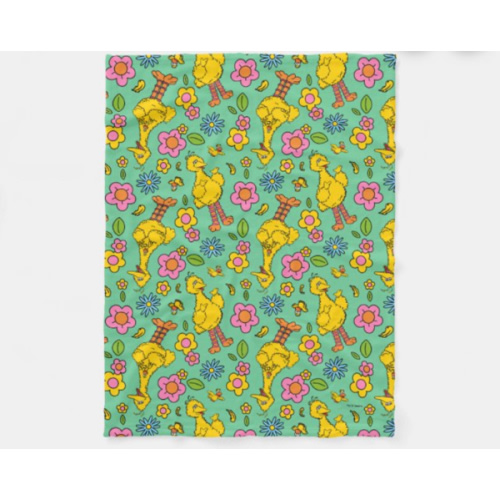 Sesame Street | Big Bird & Little Bird Pattern Fleece Blanket | Zazzle