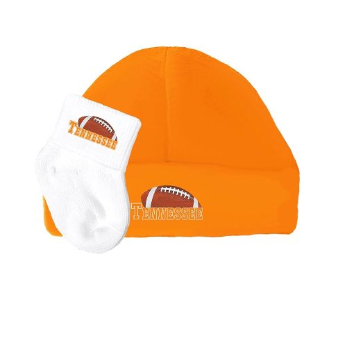 Light Orange Baby Cap and White Socks for Tennessee Football Fans