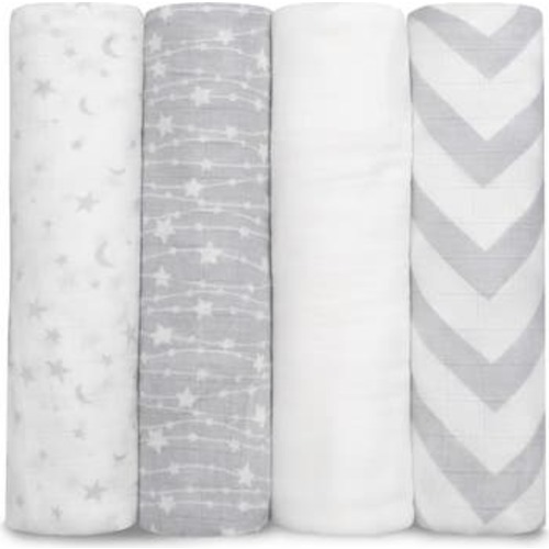 Muslin Swaddle Blankets, 4 Pack