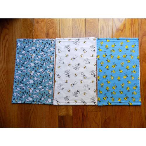 Set of 3 Snoopy Burp Cloths