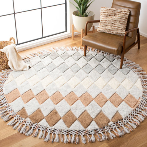 Millwood Pines Gile Hand Tufted 50% Wool, 30% Jute, And 20% Cotton Geometric Rug & Reviews | Wayfair