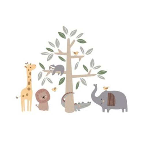 Jungle Story Safari Elephant/Tree Nursery Wall Decals/Stickers