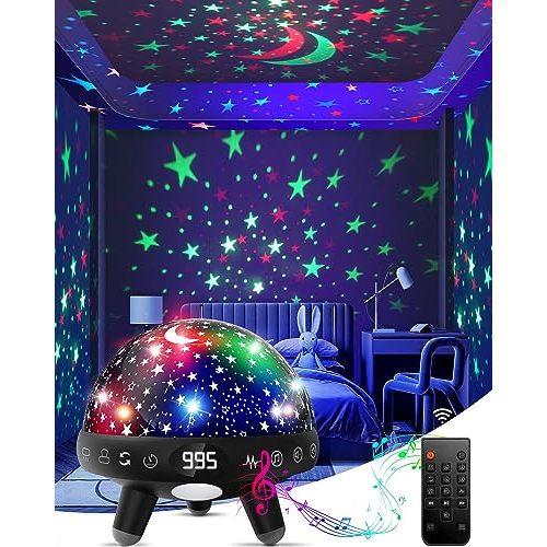 YACHANCE Kids Night Light Projector with Music.Baby Night Light Star Projector with Remote & Timer.Baby Sensory Lights Toys for Kids.Sound Machine Baby with 29 Soothing Sound for Sleeping.