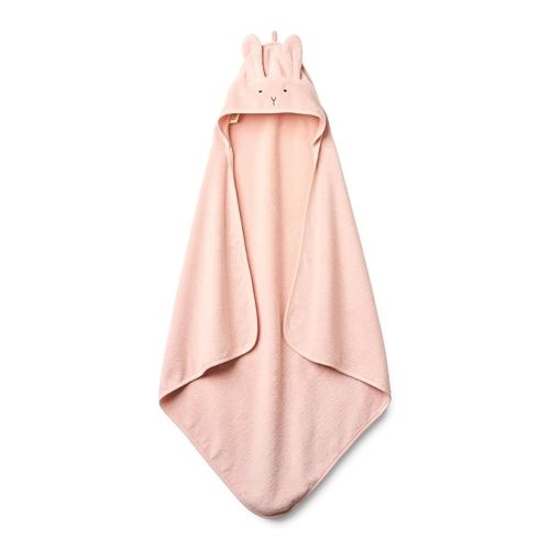 Hooded Baby Towel - 100% Organic Cotton Baby Bath Towels – Baby Towels, Baby Bath Towels for Baby Girl, 32" x 32" Super-Soft and Absorbent Baby Towels for Newborn (Rabbit - Blush)