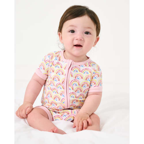 Pastel Rainbows Shorty Zippy - Little Sleepies