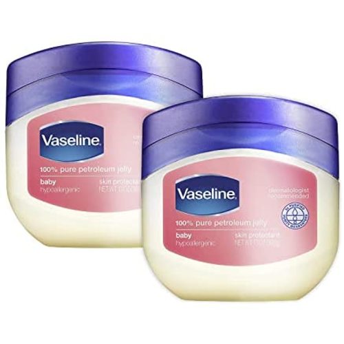 Vaseline, 100% Pure Petroleum Jelly Baby, Dermatologist Recommended, Hypoallergenic, Skin Protectant, Treat & Prevent Diaper Rash and Chafed Skin, Seals out Wetness, 13 Ounce (Pack of 2 )