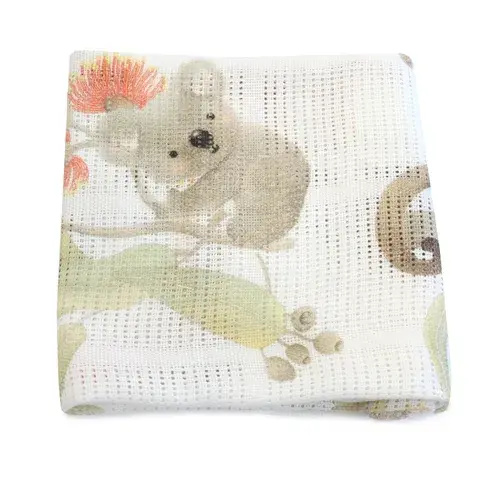 Bubba Cellular Blanket Print Aussie Animals | Baby Bunting AU