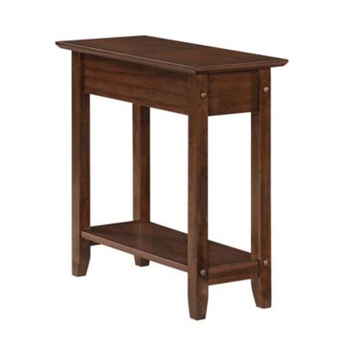 Breighton Home American Heritage Flip Top End Table with Shelf in Espresso