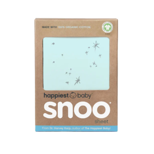 100% Organic Cotton Baby Bassinet Sheets for SNOO – Teal Galaxy