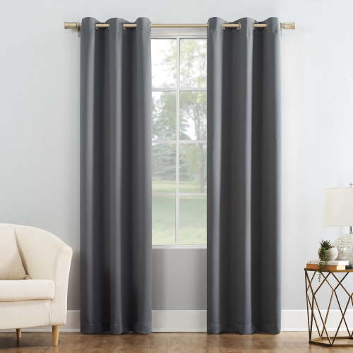 Mainstays Grommet Top Blackout Curtain Panel, 1 Panel,Gray, 40" W x 63" L