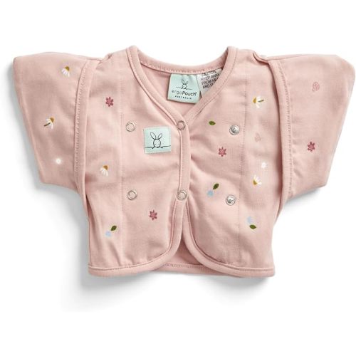 ergoPouch Butterfly Cardi 0.2 TOG – Revolutionary Swaddle Transition Aid w/Arm Pockets, Ideal for Hands-Up Sleeping, Worn Over Swaddle or Sleep Sack, Super Stretchy & Breathable (0–3 Months, Daisies)