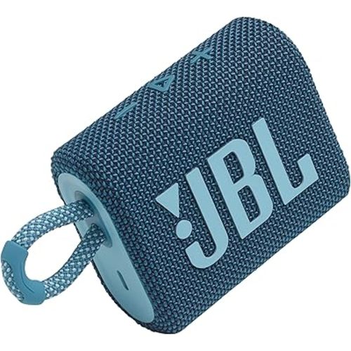 JBL Go 3 - Portable Mini Bluetooth Speaker, big audio and punchy bass, IP67 waterproof and dustproof, 5 hours of playtime, speaker for home, outdoor and travel (Blue)