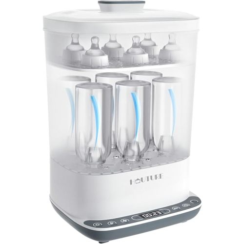 Baby Bottle Sterilizer | Esterilizador de Biberones, 6-in-1 HAUTURE Bottle Sterilizer and Dryer, Electric Steam Bottle Sanitizer for Baby Stuffs, Baby Bottles & Breast Pump Accessories