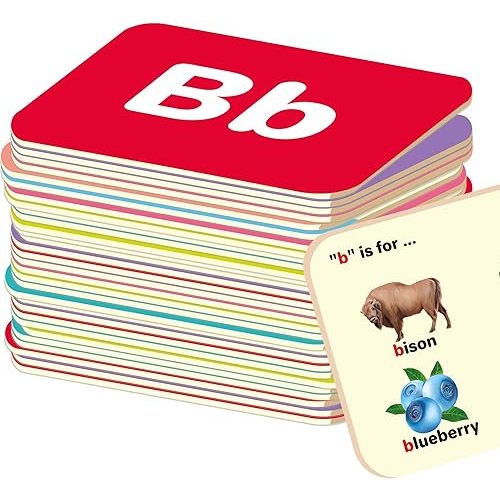QUOKKA ABC Learning Flash Cards for Toddlers 1-3 Years - 120 Flashcards for Kids 2-4 in a Bag - Alphabet Numbers Letters Preschool Activities Ages 4-8 - Gift Speech Therapy Toys 1-3-5 yo