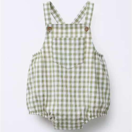 GINGHAM JUMPSUIT - Green / Ecru | ZARA United States