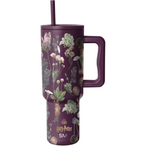 Simple Modern Harry Potter 40 oz Tumbler with Handle and Straw Lid | Insulated Reusable Stainless Steel Water Bottle Travel Mug | Gift for Women Men Him Her | Trek Collection | 40oz | Herbology