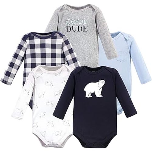 Size 6-9 Hudson Baby baby-girls Cotton Long-sleeve Bodysuits