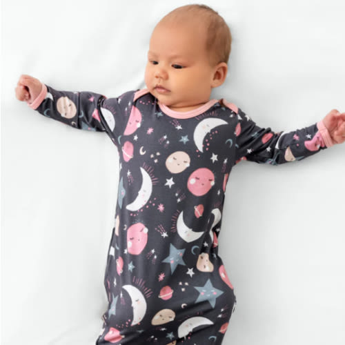 Pink To the Moon & Back Infant Gown - Little Sleepies